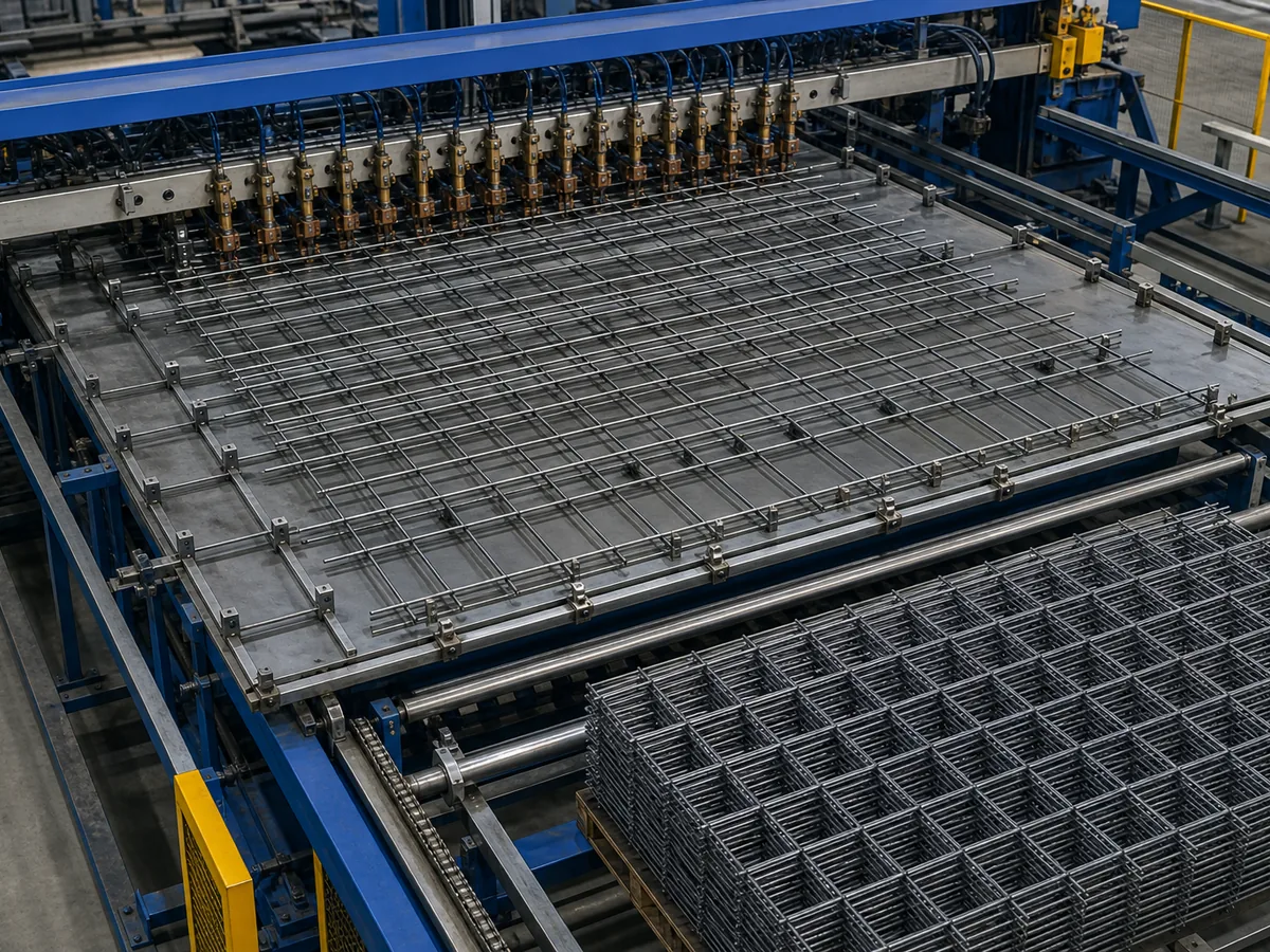Illustrative welded mesh panel welding process