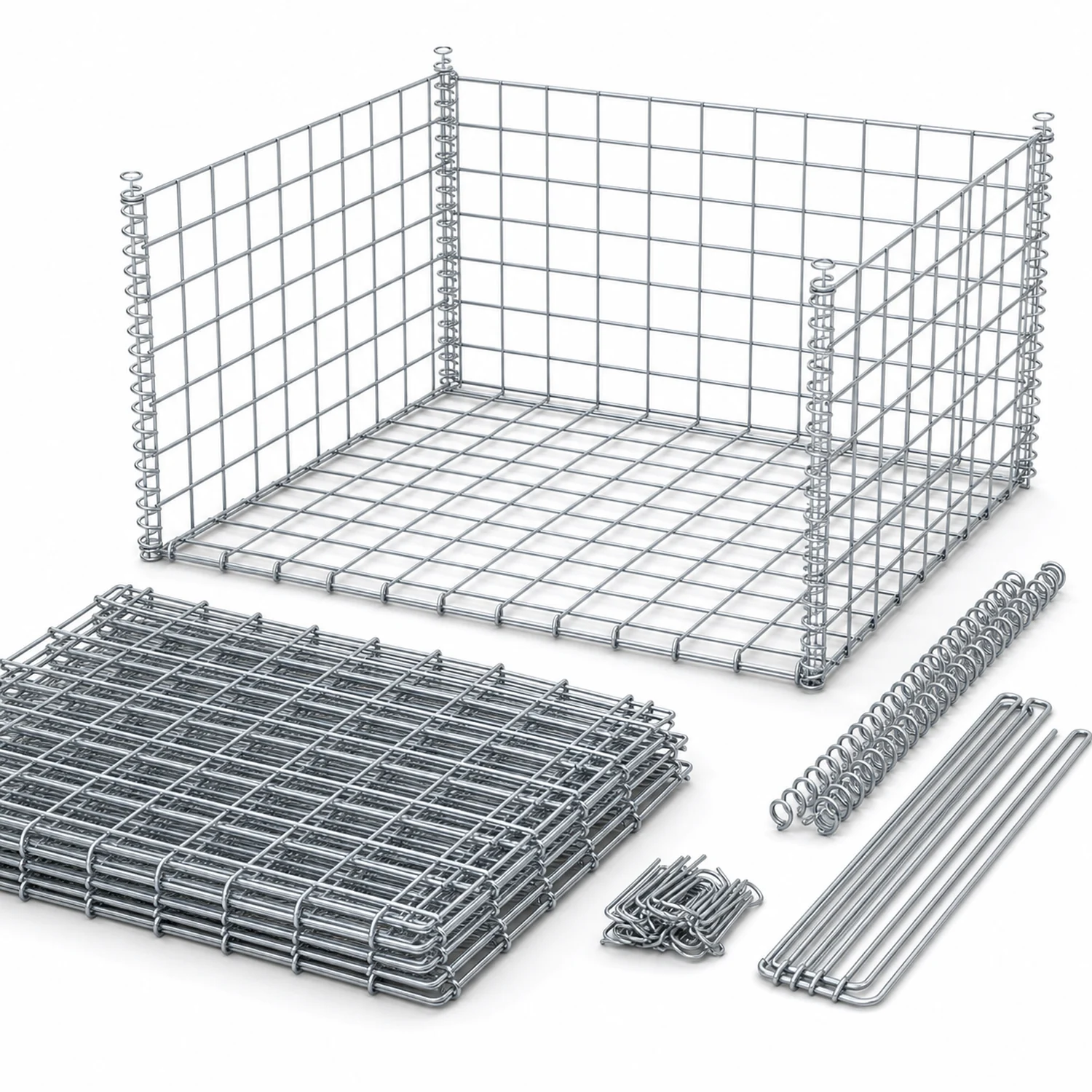 Gabion basket system illustration