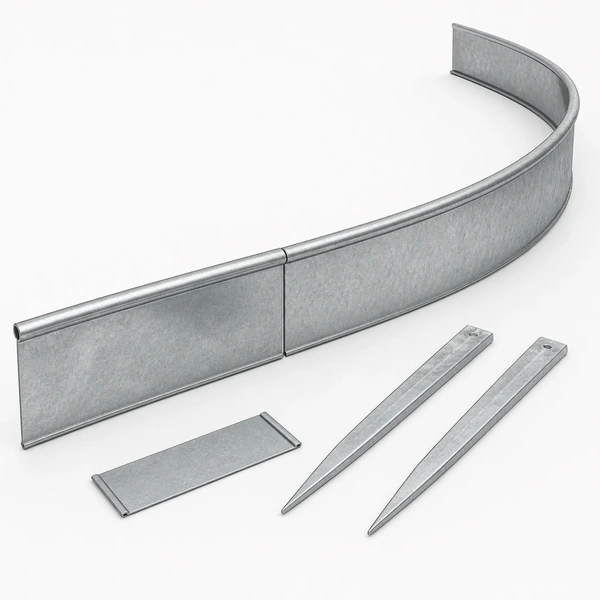 Project-configured metal garden edging illustration